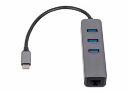 Akyga Hub USB type C - USB 3.0 3-port + Ethernet