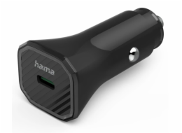 HAMA Eco rychlá USB nabíječka do vozidla, USB-C PD/QC 25 W, černá