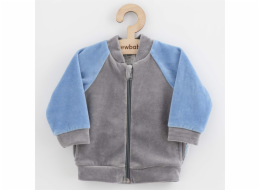 Kojenecká semišková mikina New Baby Suede clothes šedo modrá Vel.92 (18-24m)