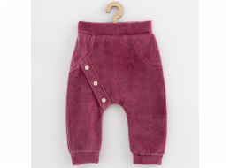 Kojenecké semiškové tepláčky New Baby Suede clothes růžovo fialová Vel.68 (4-6m)