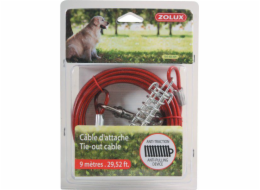 Vodítko Zolux TIE-OUT Cable, červené, 9m