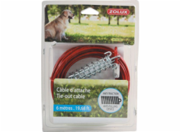 Vodítko Zolux TIE-OUT Cable, červené, 6m