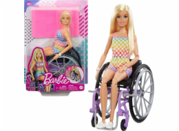 Panenka Barbie Mattel Panenka Barbie Fashonistas na invalidním vozíku Kostkovaný obleček HJT13