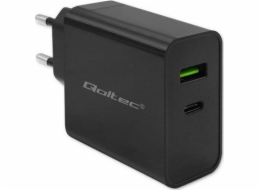  Super rychlá PD nabíječka | 1xUSB-C | 1xUSB | 45W | 5-20V | 2,25-3A | Černá