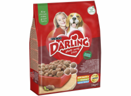 Suché krmivo pro psy Darling, s masem a zeleninou, 3 kg