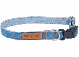 Nastavitelný límec Amiplay Denim, modrý, 350-500x20 mm