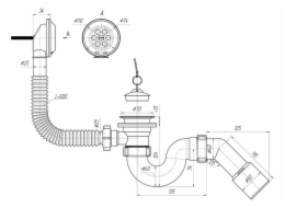 SIPHON VON E156 1 1/2 45 40X50 FLEXIBILNÍ HADICE