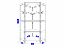 Úložná police Haushalt Corner, 90 cm x 45 cm x 180 cm
