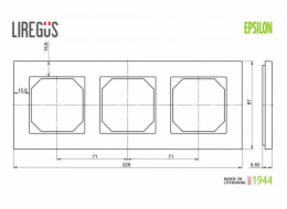 Třímístná židle LIREGUS EPSILON, černé matné sklo