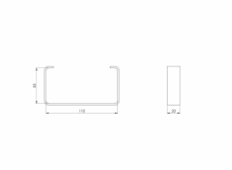 Držák EUROPLAST KZ s ventilačním kanálem, 110 x 55 mm