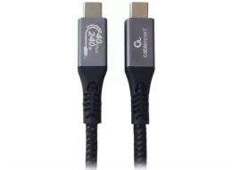 Gembird kábel USB-C (M) na USB-C (M), prémiový, USB 4, 3.2 Gen, 240W, 40 GBps, 1.5 m, čierny