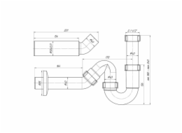 Sifon Aniplast DY0136EU, 1 1/2 x 40, bez ventilu