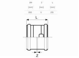 Venkovní kanalizační dvojspojka Magnaplast, O 200 mm