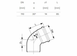 Venkovní drenážní koleno Magnaplast, O 110 mm x 30°