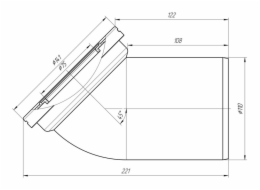 Koleno WC Ani Plast W4220, 45°, O 110/141 mm, bílá