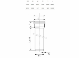 Venkovní kanalizační potrubí Magnaplast, O 200 mm, SN4, 2m