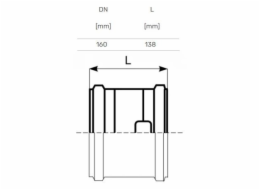 Opravná spojka na venkovní kanalizaci Magnaplast, O 160 mm