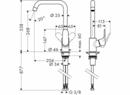 Kuchyňská baterie Hansgrohe Focus 318208