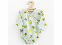 Kojenecké mušelínové body s bočním zavazováním New Baby Avocado Vel.56 (0-3m)