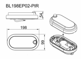 SILNÉ SVĚTLO BL198EP02-PIR 7W LED IP54 J