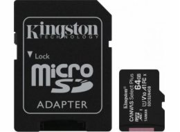 MicroSDXC karta Kingston Canvas Select Plus 64 GB Class 10 UHS-I/U1 A1 V10 (SDCS2/64 GB)