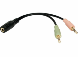 LogiLink kabel Jack 3,5 mm – Jack 3,5 mm x 2 0,15 m černý (CA0020)