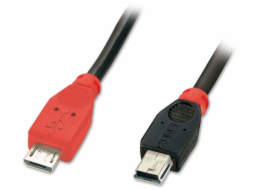 Lindy microUSB - miniUSB USB kabel 1 m černý (31718)