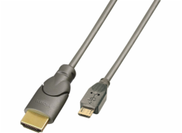 Lindy microUSB - HDMI USB kabel 2 m černý (41567)