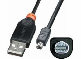 Lindy USB-A - USB mini 4pinový USB kabel 2 m Černý