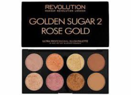 Makeup Revolution Ultra Blush Palette 8 Golden Sugar 2 Rose Gold sada na konturování obličeje 13g