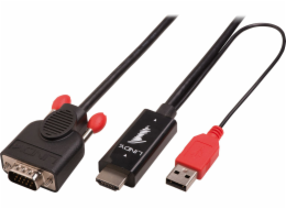 Lindy HDMI kabel – D-Sub (VGA) + USB-A 2m černý (41456)