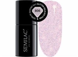 Semilac Semilac Extend 806 Hybridní lak na nehty 5v1 Glitter Delicate Pink univerzální