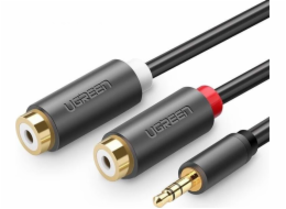 Kabel Ugreen Jack 3,5 mm - Jack 3,5 mm x2 1 m černý (UGR978BLK)