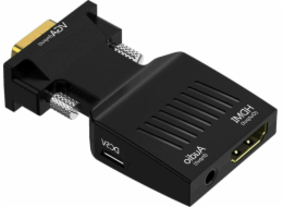 Mozos D-Sub (VGA) - HDMI + Jack 3,5 mm AV adaptér černý (LBB-003)