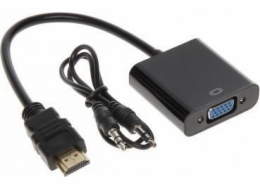 AV adaptér HDMI - D-Sub (VGA) černý (HDMI/VGA+AU-ECO-3)