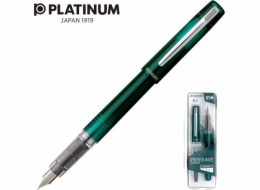 Plnicí pero Platinum Platinum Prefounte Dark Emerald, M, v plastovém obalu, na blistru, zelené