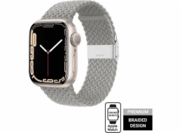 Crong Crong Wave Band pletený řemínek pro Apple Watch 38/40/41 mm (světle šedý)