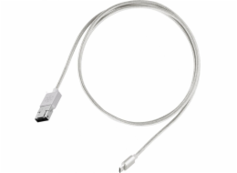 SilverStone USB-A - microUSB USB kabel 1 m Stříbrný (52012)