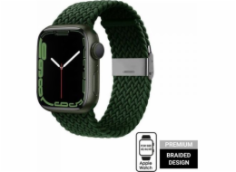 Splétaný řemínek Crong Crong Wave Band pro Apple Watch 42/44/45 mm zelený