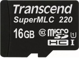 Karta Transcend SuperMLC 220 MicroSDHC 16 GB Class 10 UHS-I/U1 (TS16GUSD220I)