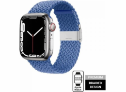 Splétaný řemínek Crong Crong Wave Band pro Apple Watch 42/44/45 mm modrý