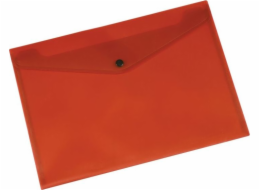Složka Q-Connect Envelope se zapínáním na patent, PP, A4, 172 mikronů, transparentní červená