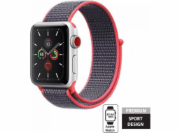 Nylonový pásek Crong Crong – Sportovní pásek Apple Watch 42/44 mm (elektricky růžový)