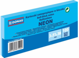 Donau SAMOLEPÍCÍ BLOK, DONAU, 38X51MM, 100K, NEON BLUE, 3KS 7585011-10