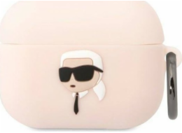 Karl Lagerfeld pouzdro Karl Lagerfeld KLAPRUNIKP kryt Apple AirPods Pro růžový/růžový Silikonový Karl Head 3D