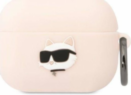 Pouzdro Karl Lagerfeld Karl Lagerfeld KLAPRUNCCHP kryt Apple AirPods Pro růžový/růžový Silikonová Choupette Head 3D