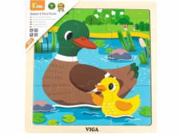 Hračky Viga Hračky VIGA Handy Wooden Puzzle Ducks 9 dílků