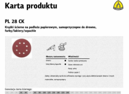 Klingspor brusný kotouč samolepicí 125mm PL28CK gr.120 GLS5, 8 otvorů, 50 kusů (270694)