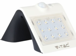 Nástěnná lampa V-TAC Solární nástěnná LED lampa s pohybovým senzorem VT-767 1,5W 220lm Bílá/Černá IP65 8276