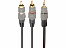 Gembird Jack 3,5 mm – RCA (Cinch) kabel x 2 1,5 m šedý (CCA-352-1,5 M)